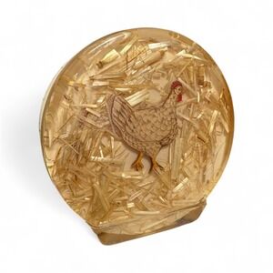 Vintage Chicken Napkin Holder Resin Lucite Farmhouse Kitchen Decor‎